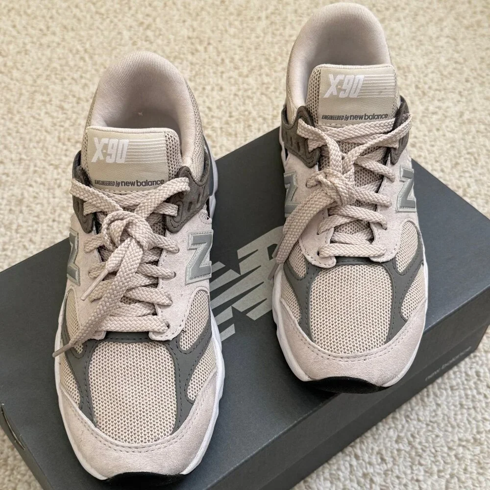 New Balance Beige and Gray Sneakers - Picture 2 of 14